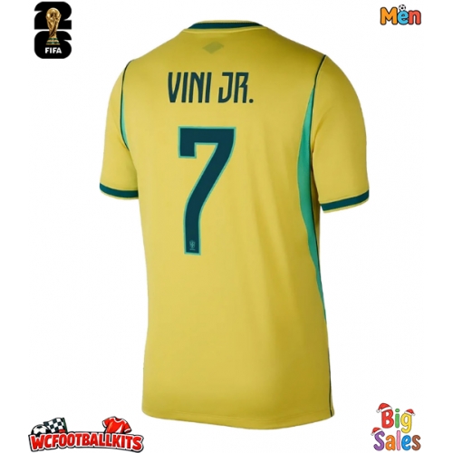 Brazil Vinicius Junior #7 Replica Home Stadium Shirt World Cup 2026 Short Sleeve